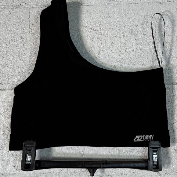 DKNY Women's Double-Layer 1 Shoulder Mesh-Combo Bralette black Medium - Picture 9 of 10